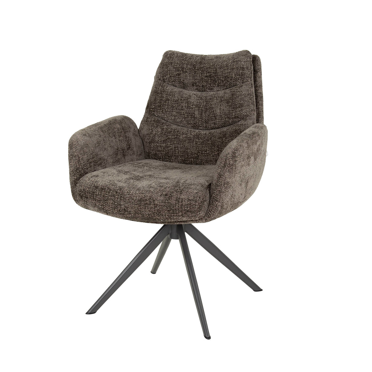 Sæt med 2 spisestuestole Elite Taupe Chenille stof Rich Drejbar