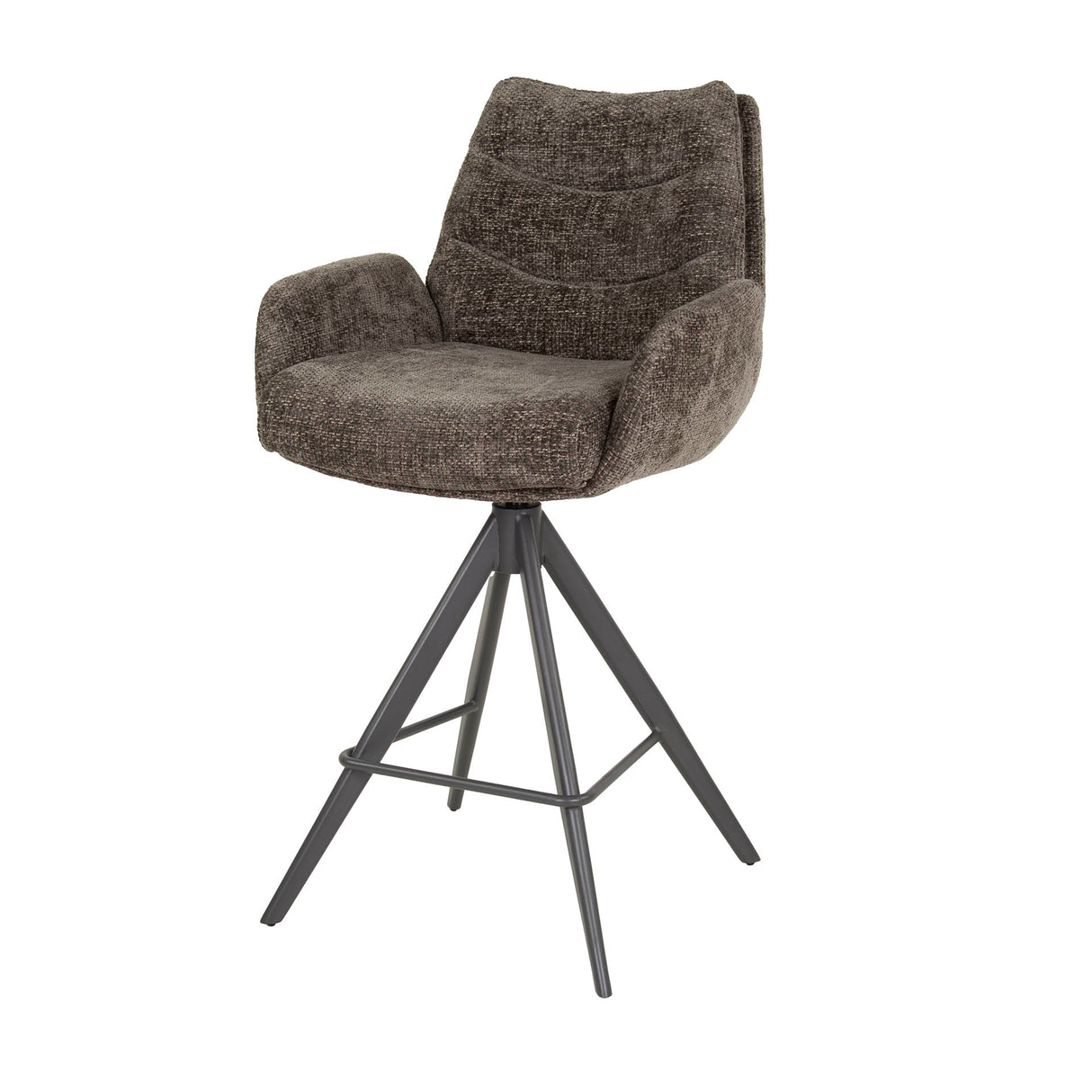 Sæt med 2 barstole Elite Taupe Chenille Stoff Rich Drejbar