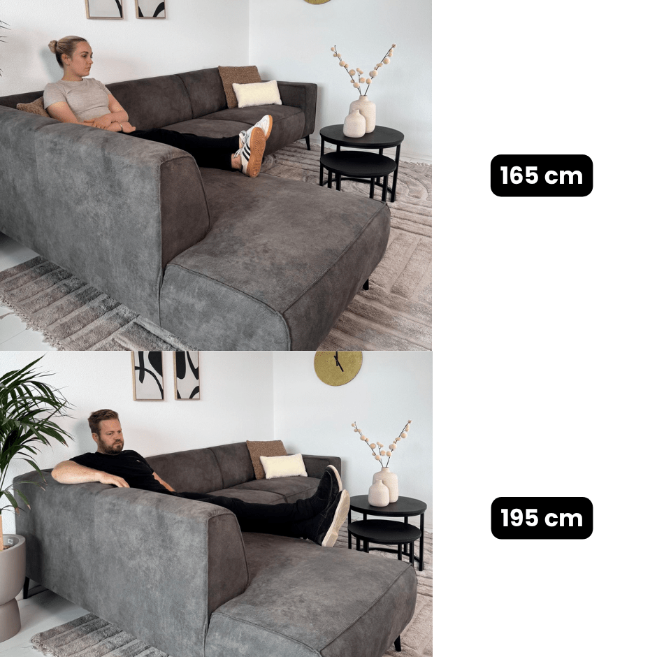 Industriel hjørnesofa antracit øko-læder Brisbane - venstre