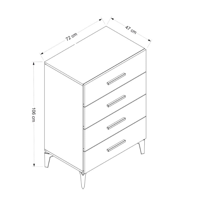 Kommode Bar Hvid Melamin 72x106x47 cm