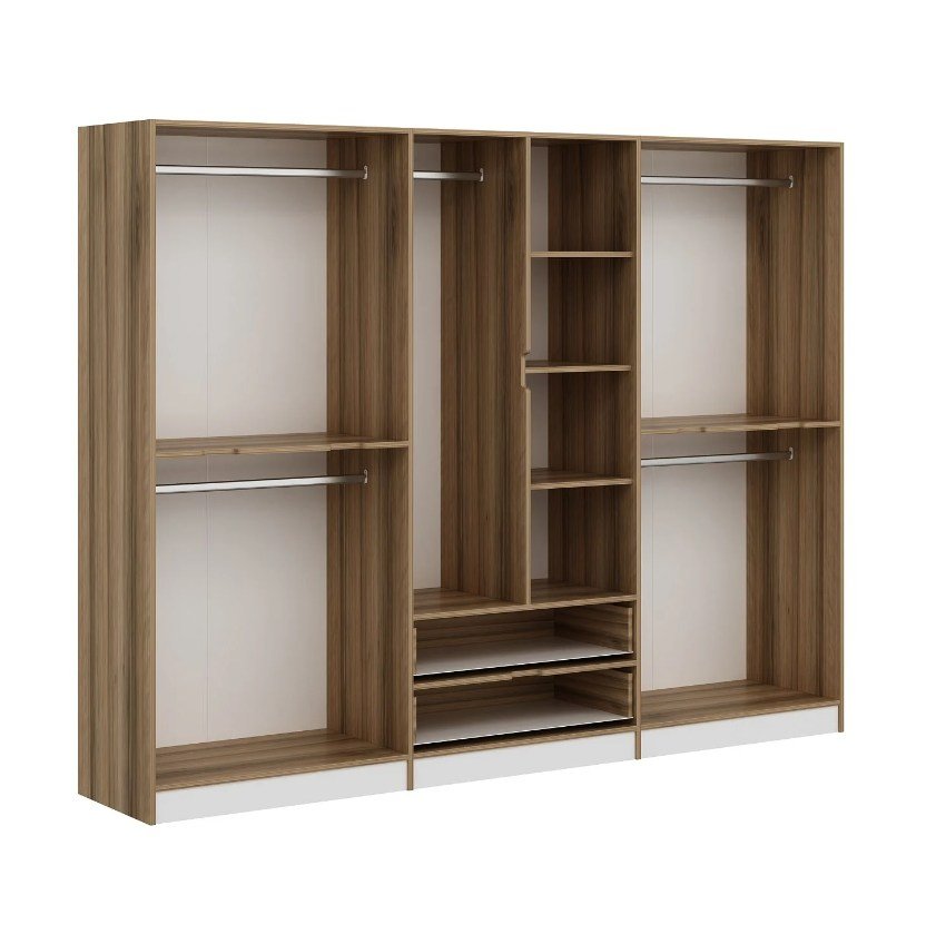 Garderobe Elina Hvidguld Melamin 277x208x52 cm