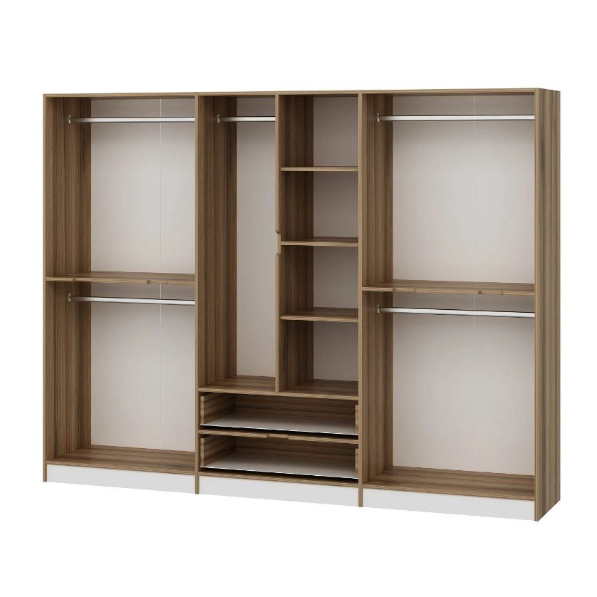 Garderobe Elina Hvidguld Melamin 277x208x52 cm