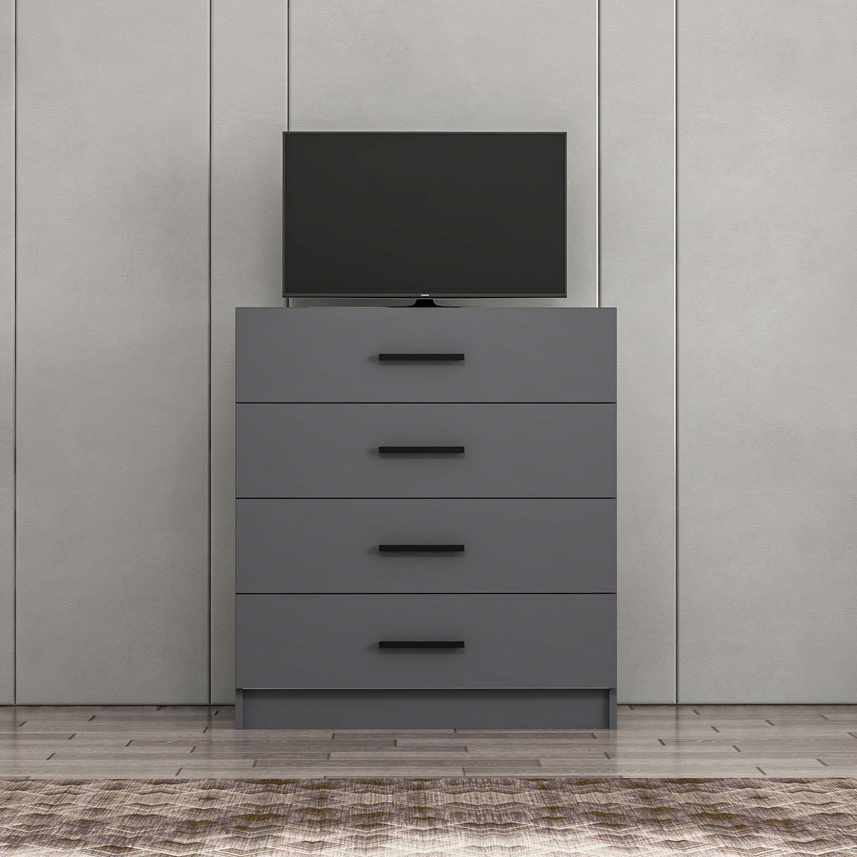 Ladekasten - Ladekast Kale TV Antraciet Melamine 90x100x47 cm - Dimehouse
