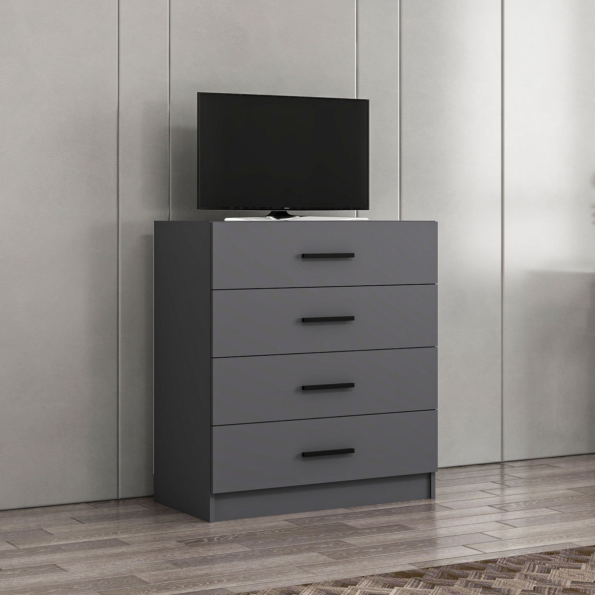 Ladekasten - Ladekast Kale TV Antraciet Melamine 90x100x47 cm - Dimehouse