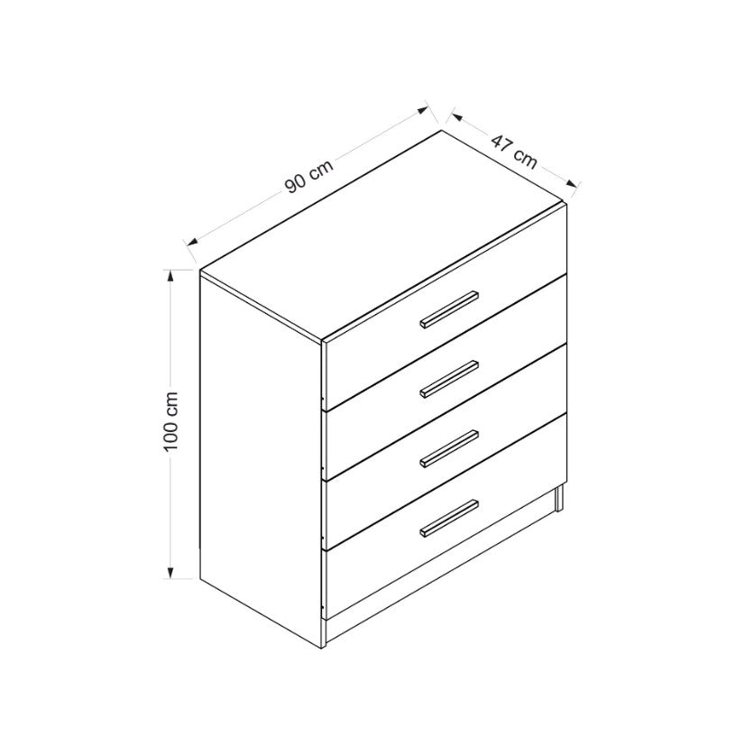 Ladekasten - Ladekast Kale TV Antraciet Melamine 90x100x47 cm - Dimehouse