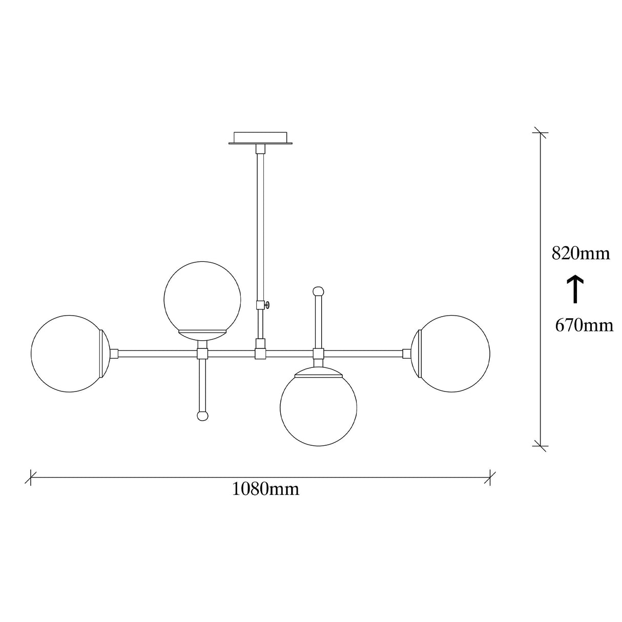 Loftlampe Sort Metal Rosanna