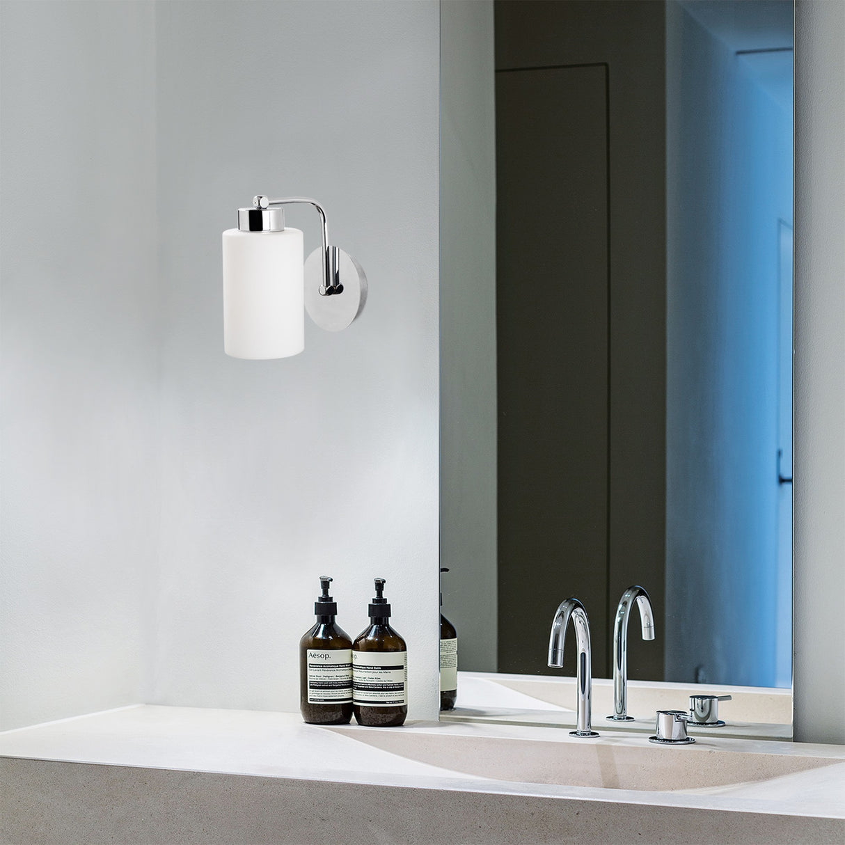 Væglampe Hvid Sølv Metal Oasis