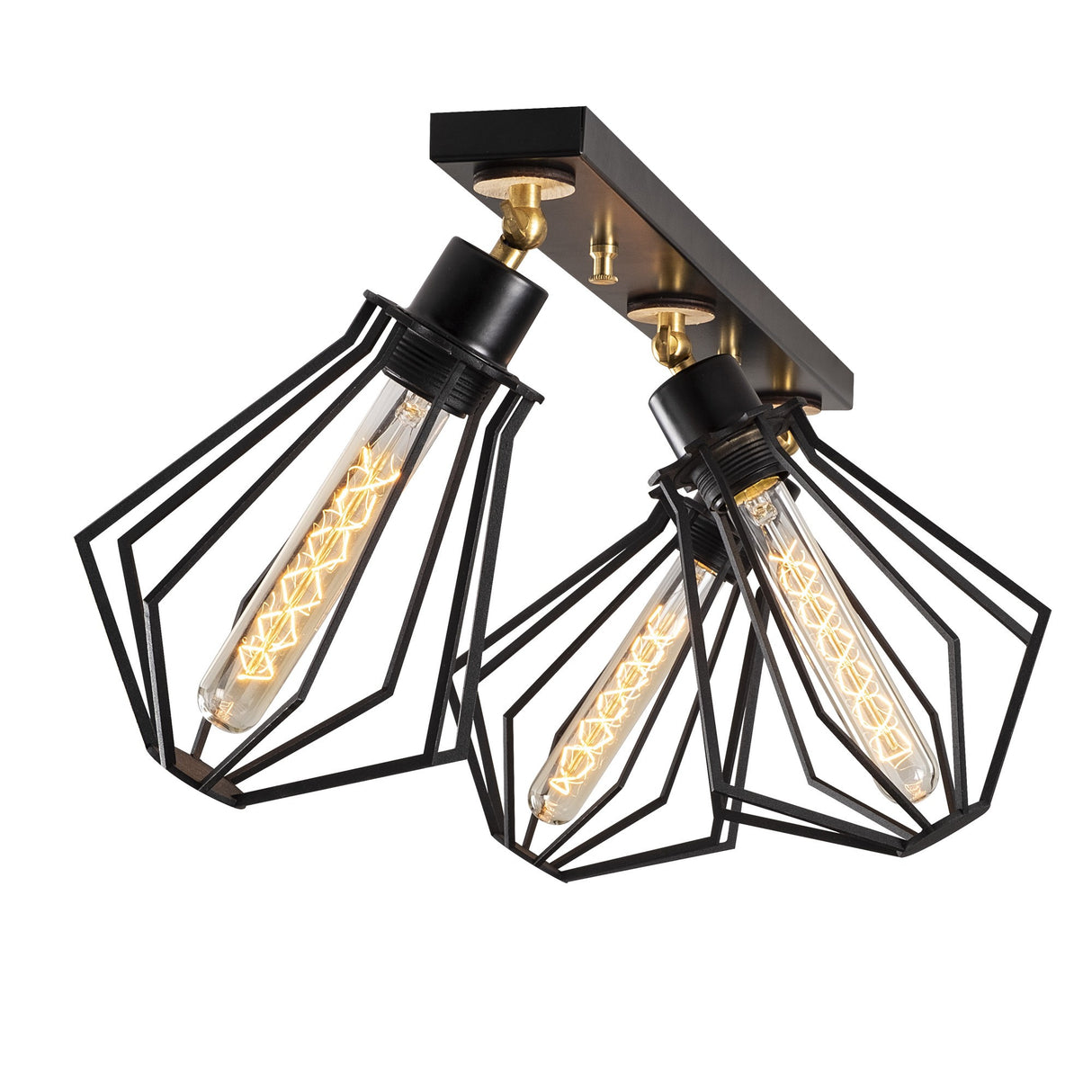 Hængelampe 3-lys Sort Guld Metal Palisade