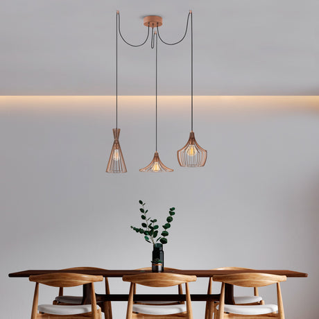 Loftlampe i kobberfarve 3-lys Metal Evermere
