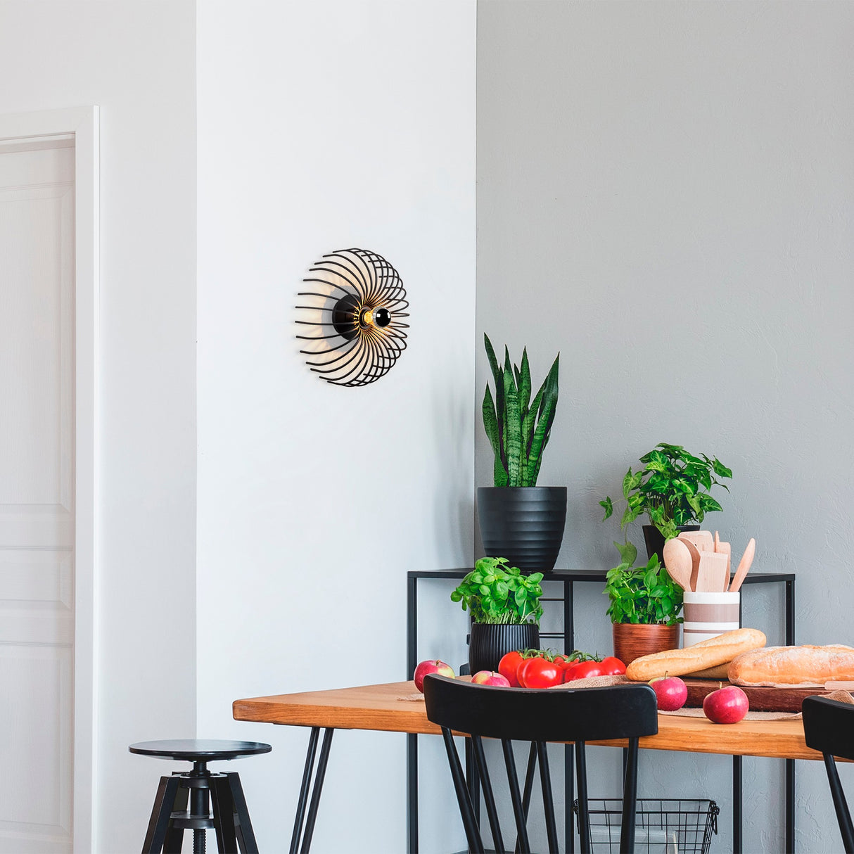 Væglampe Sort Metal Poise