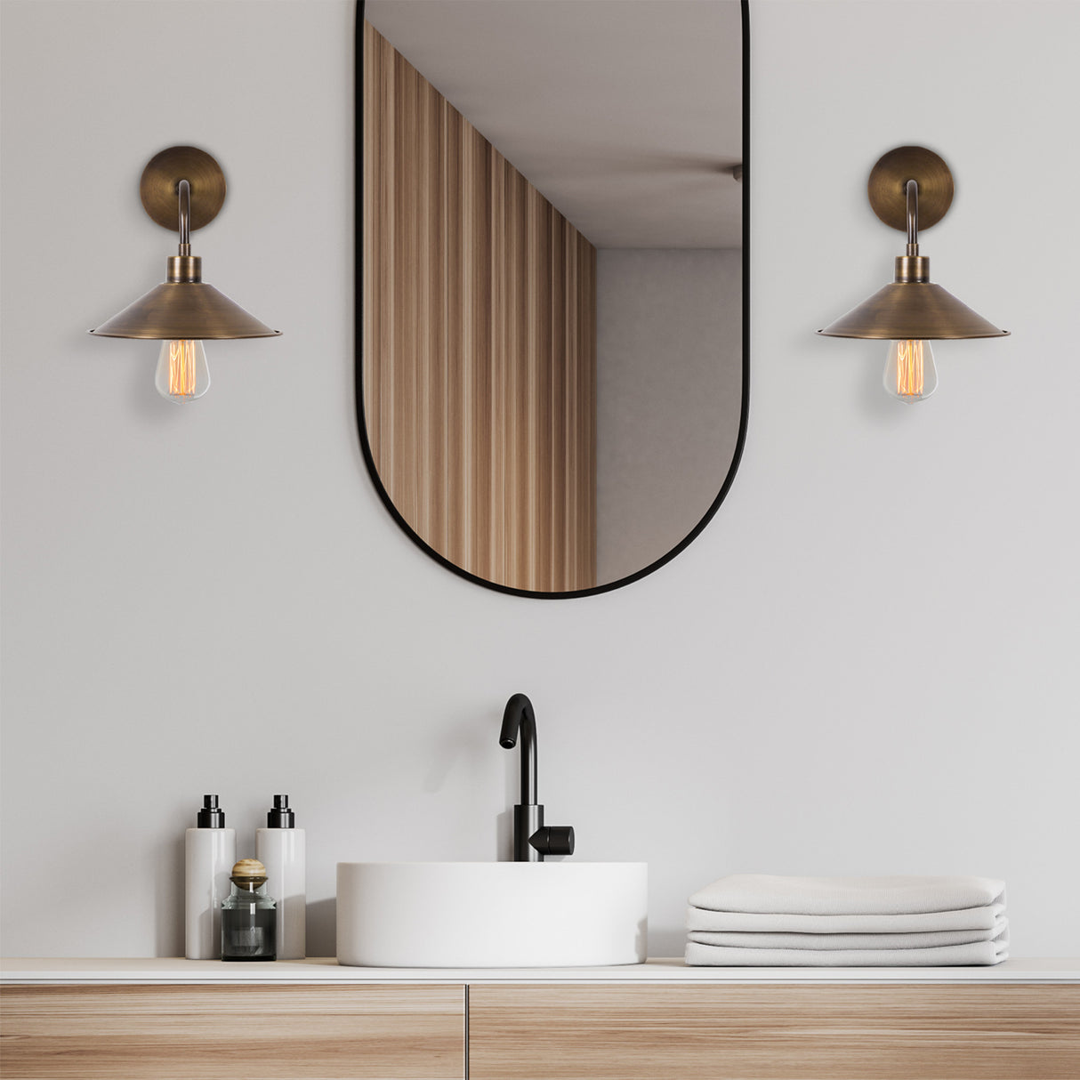 Væglampe i bronze farvet metal Allure