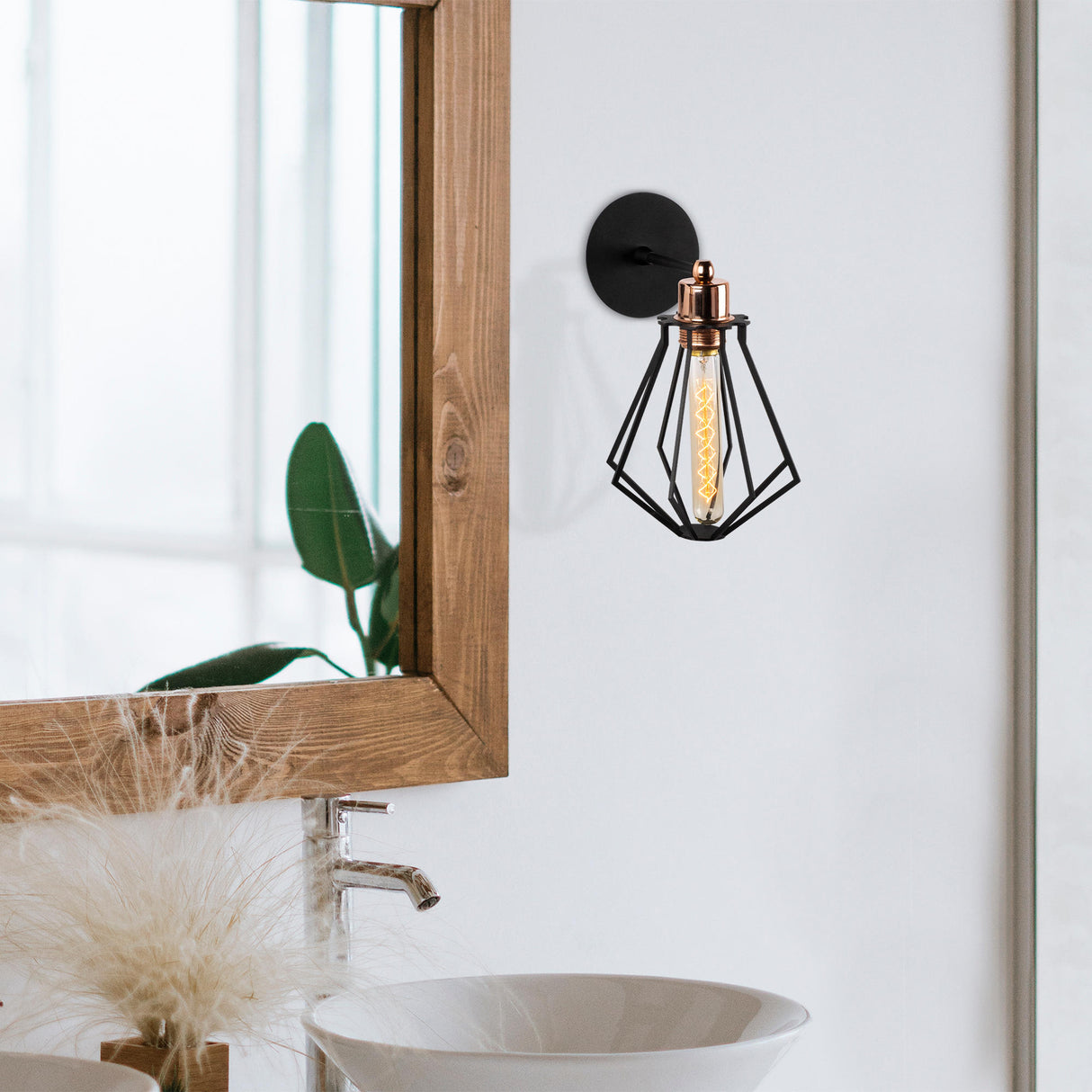 Væglampe Sort Metal Palisade