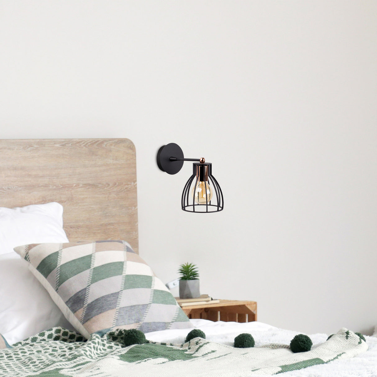 Væglampe Sort Metal Delano