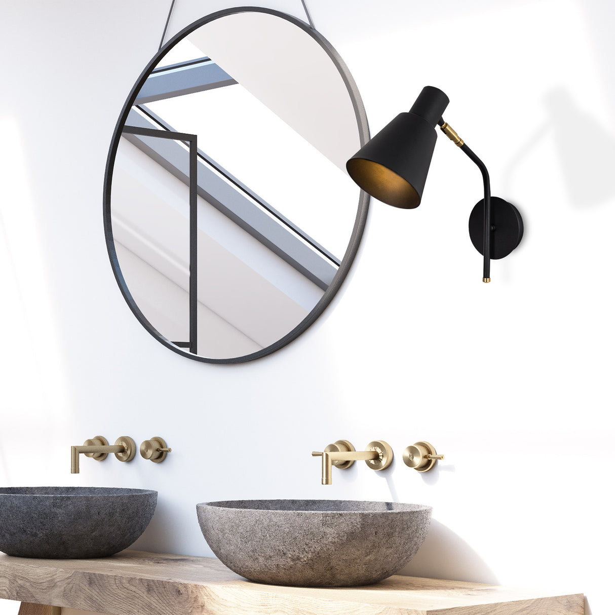 Væglampe Sort Guld Metal Crimson