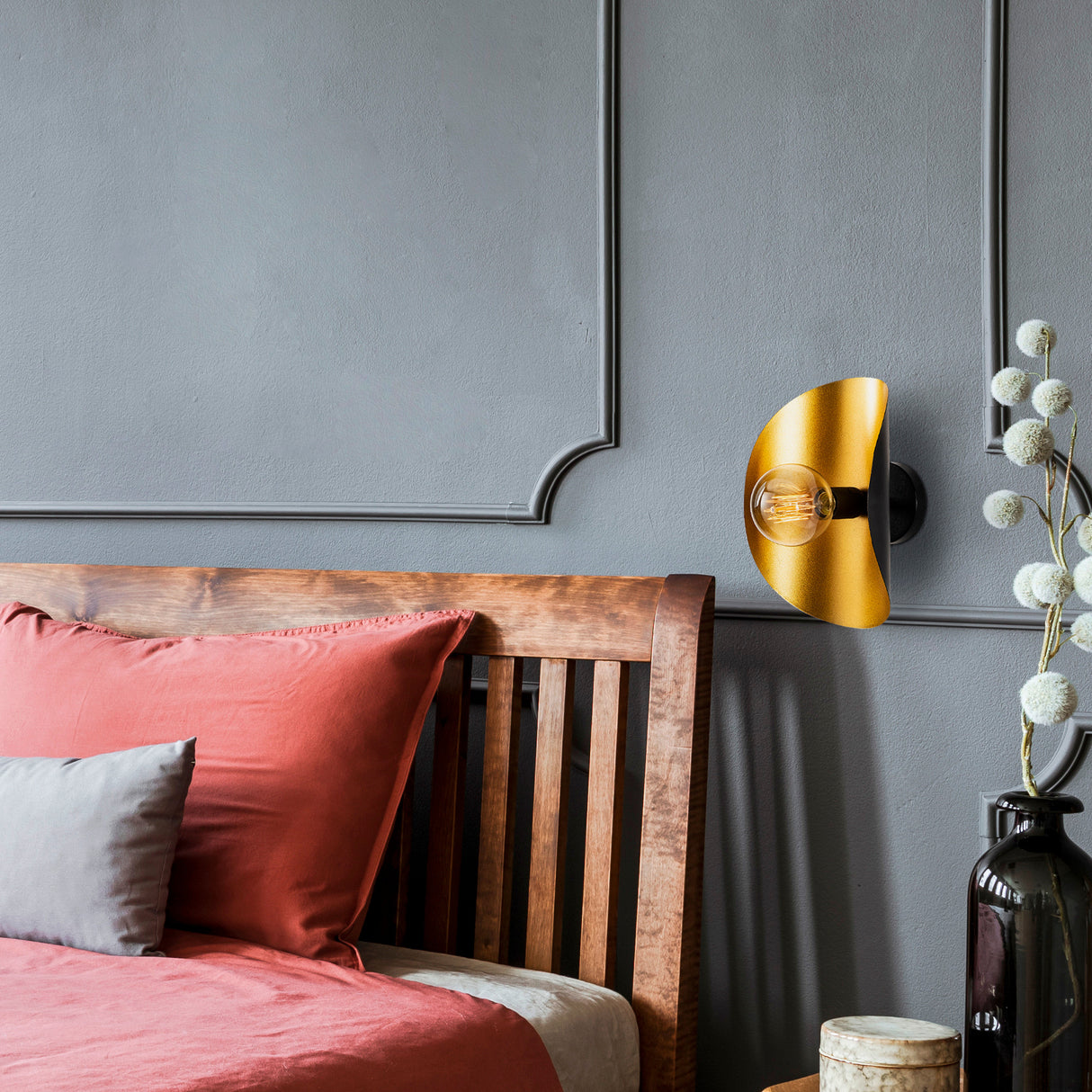 Væglampe Sort Guld Metal Echelon