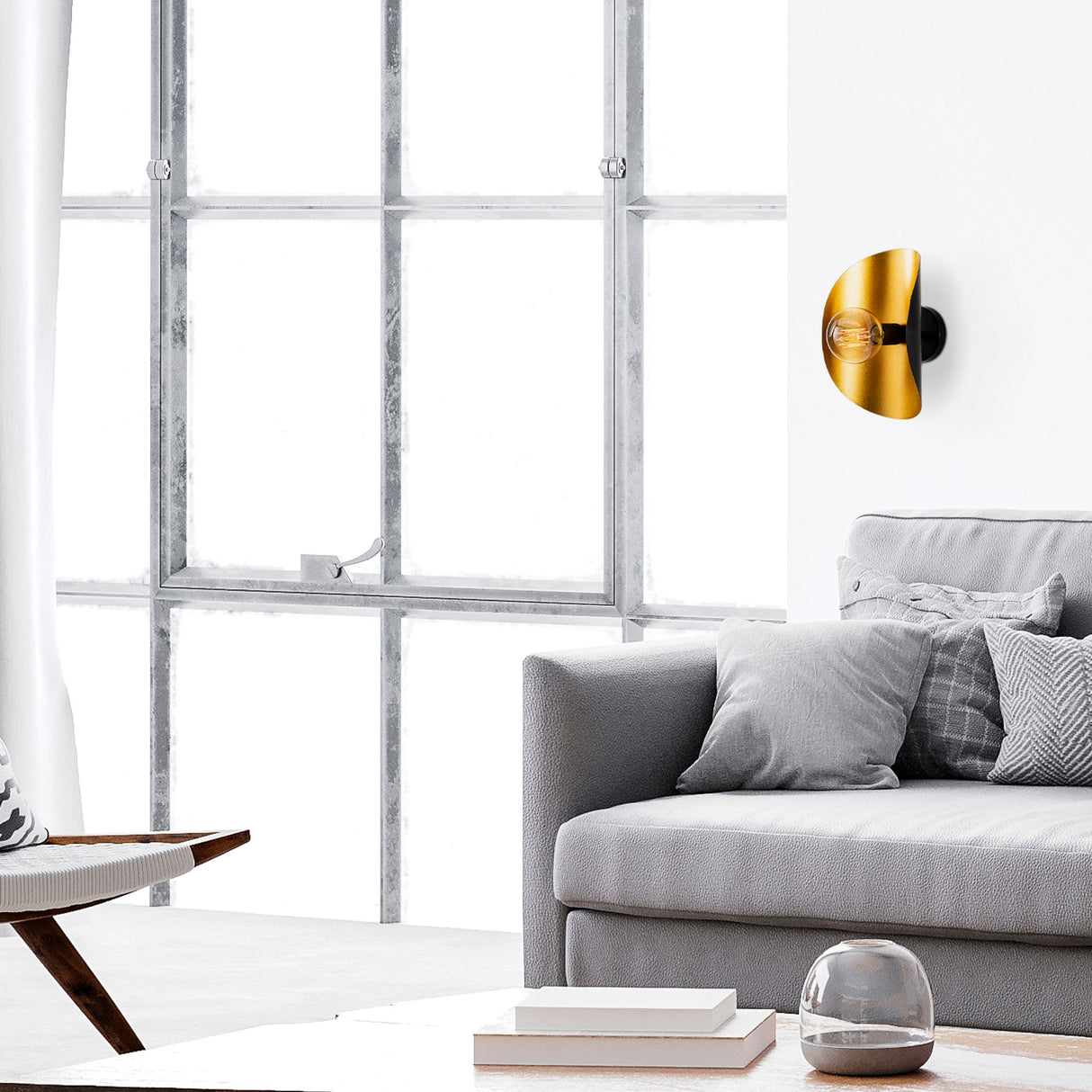 Væglampe Sort Guld Metal Echelon