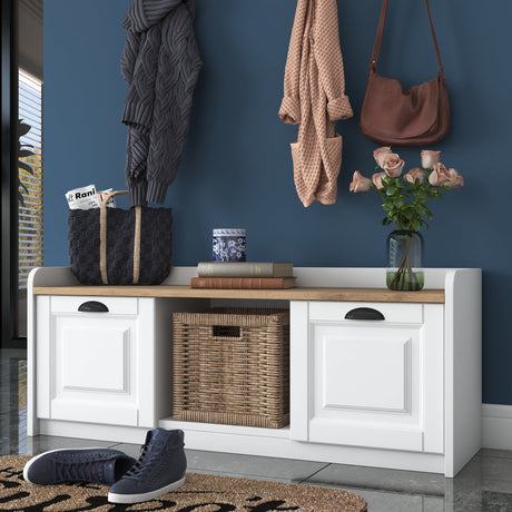 Møbel sæt Garderobe - Skoskab - Hvid-Valnød Melamin