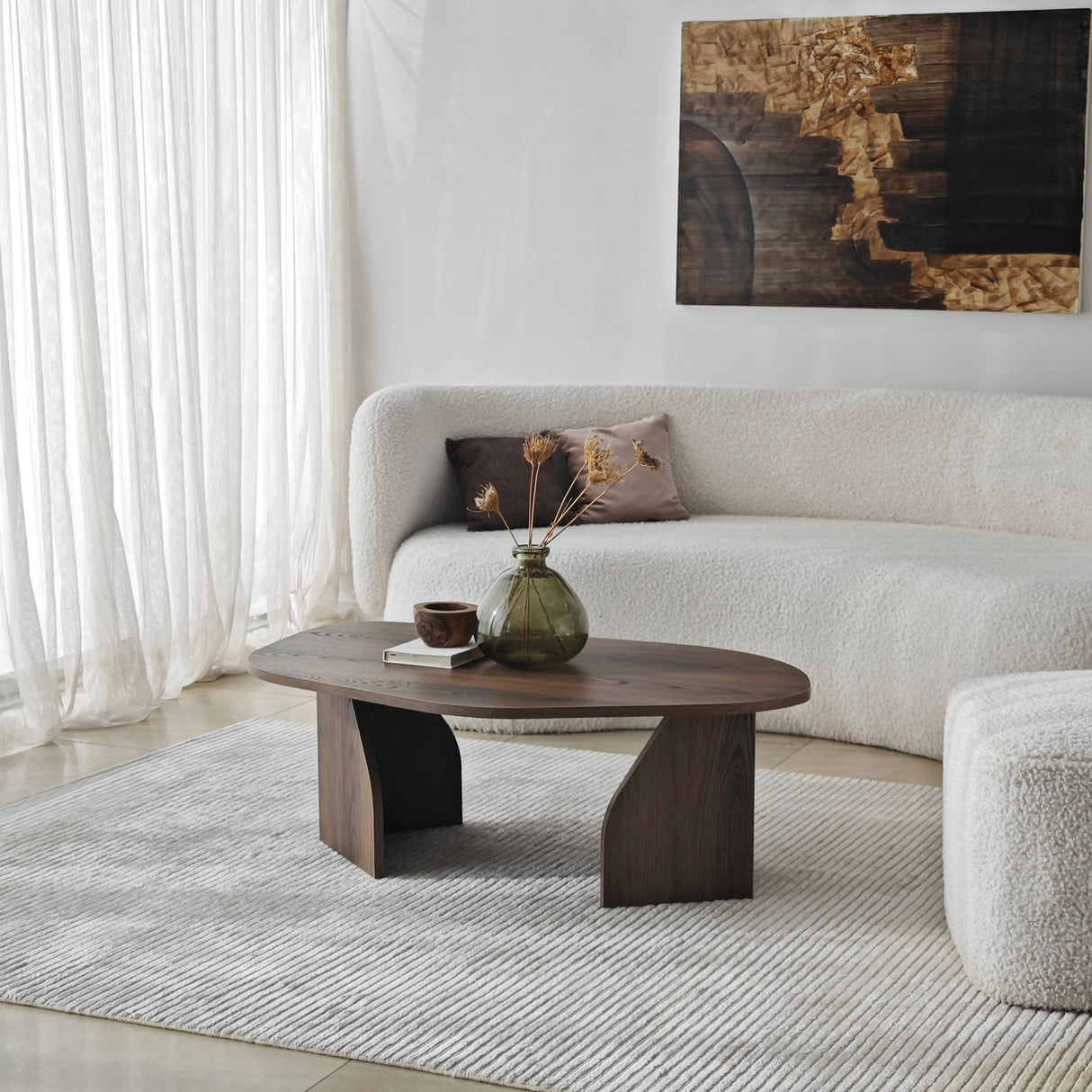 Organisk Sofabord Valnød Melamin Rack - 105x65 cm