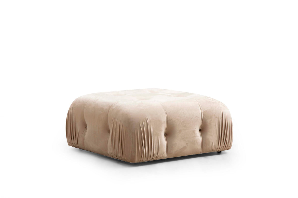 Banken - Modulaire XXL hoekbank Bubble met hocker - velvet beige - Dimehouse