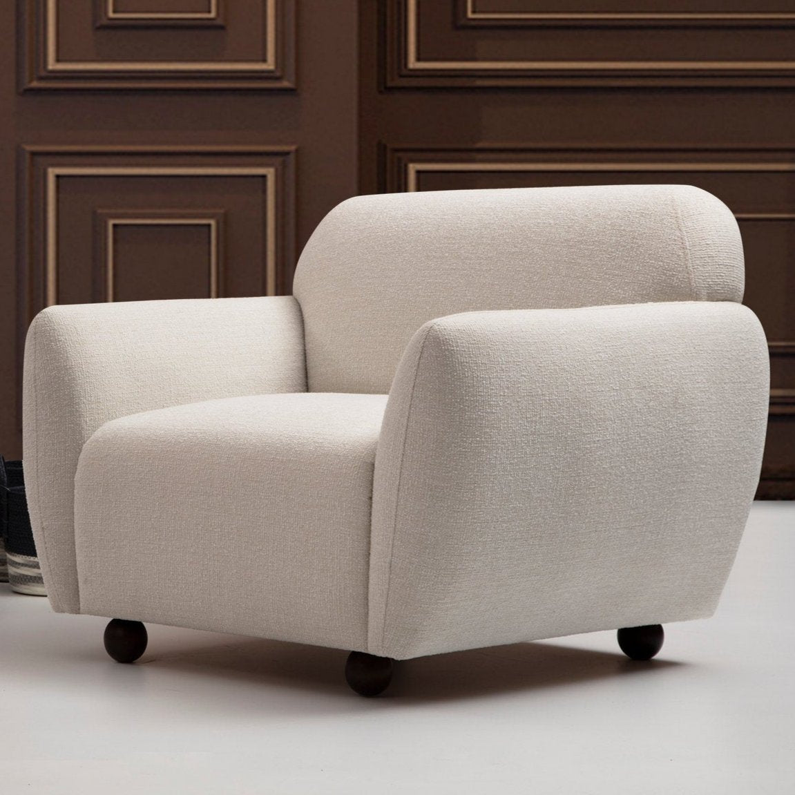 Fauteuils - Japandi fauteuil beige textuur stof Eddy - Dimehouse