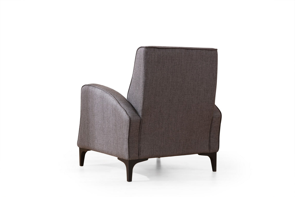 Fauteuils - Landelijke fauteuil antraciet gemêleerde stof Petra - Dimehouse