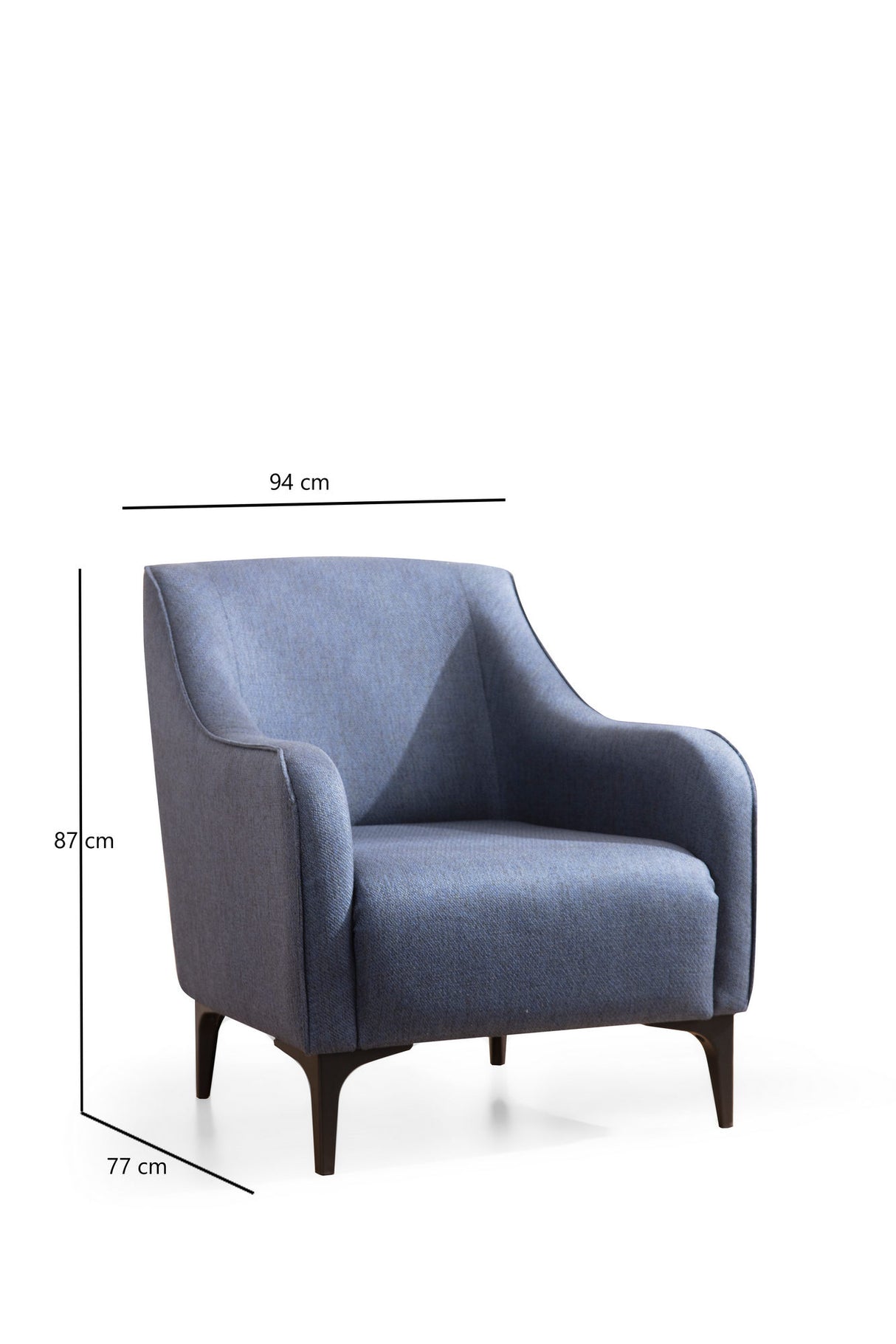 Fauteuils - Modern landelijke fauteuil blauw stof Belissimo - Dimehouse
