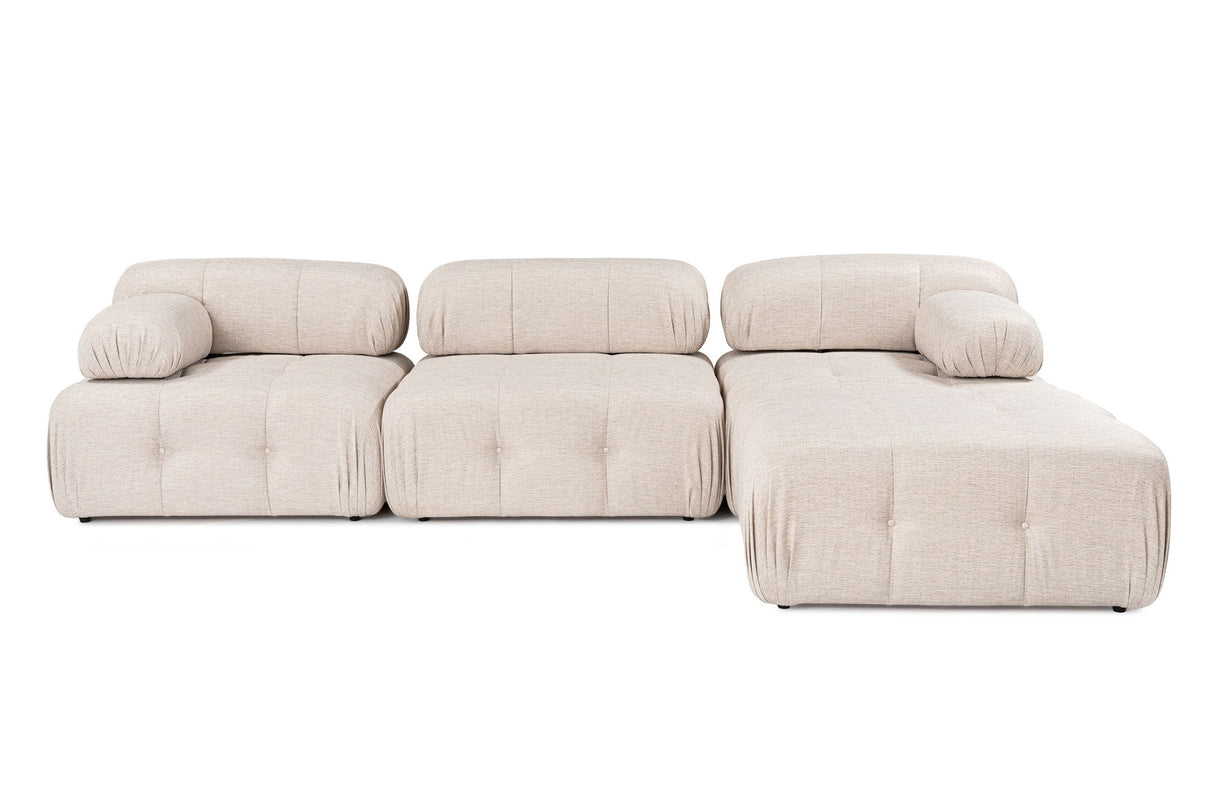 Banken - Modulaire bank 3 - zits met hocker Doblo licht beige - Dimehouse
