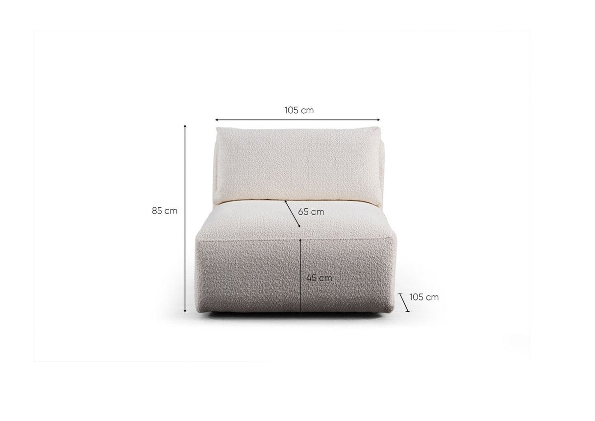 Sofia 3-personers sofa hvid 290 cm 100% polyester
