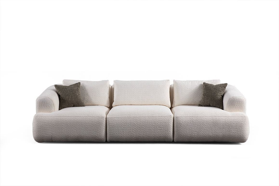 Sofia 3-personers sofa hvid 290 cm 100% polyester