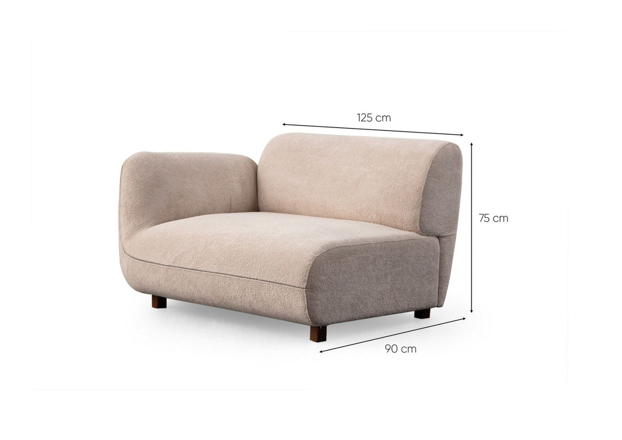 Pavia 3-personers sofa i creme fløjl 345 cm 100% polyester