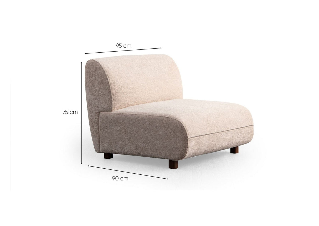 Pavia 3-personers sofa i creme fløjl 345 cm 100% polyester