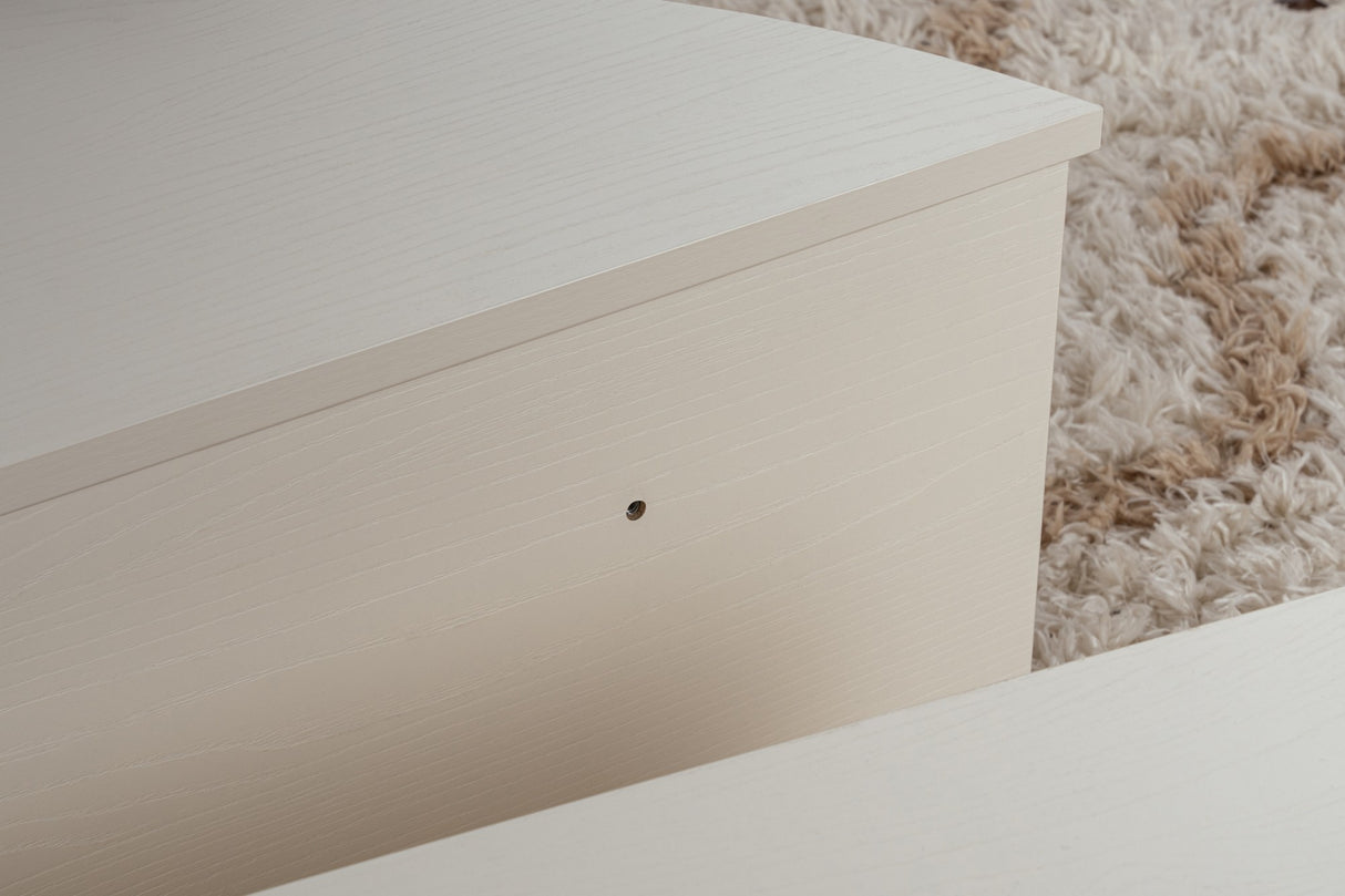 Rundt Sofabord Wood Hvid 85 cm Trælook Melamin Orin