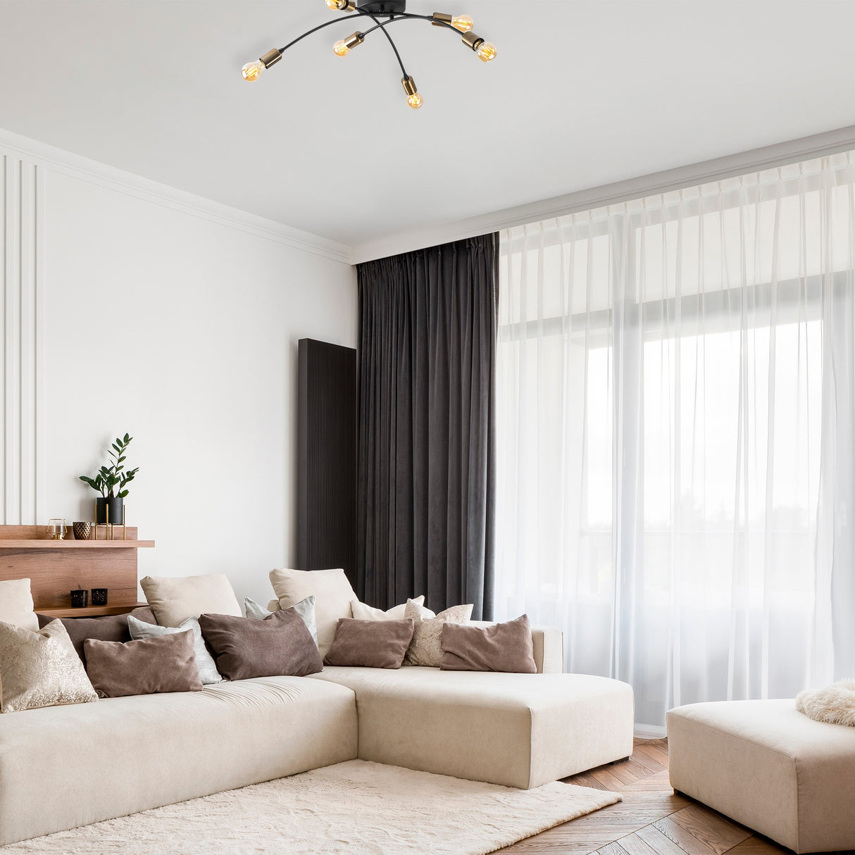 Loftlampe Sort Metal Zest