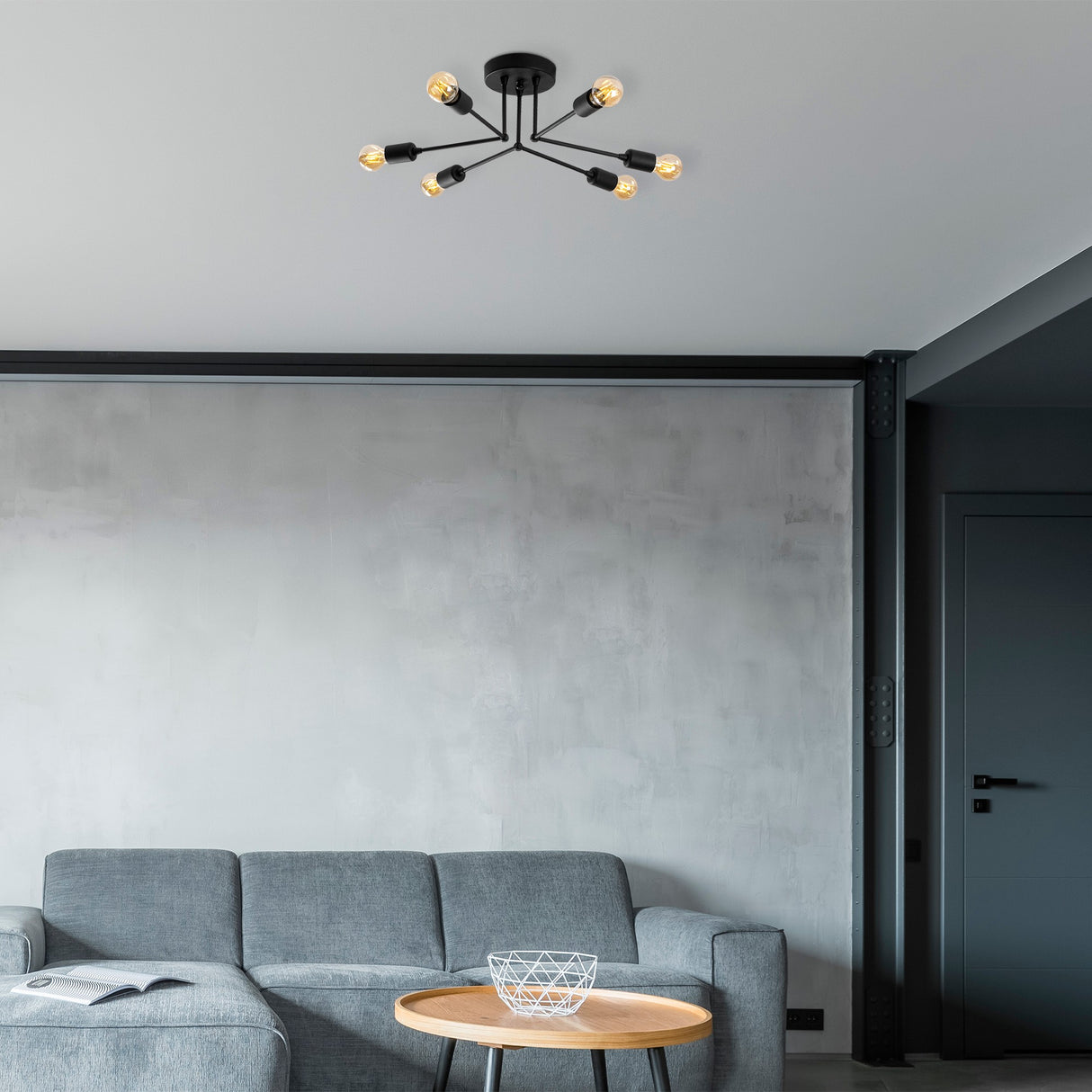 Loftlampe Sort Metal Sentinel