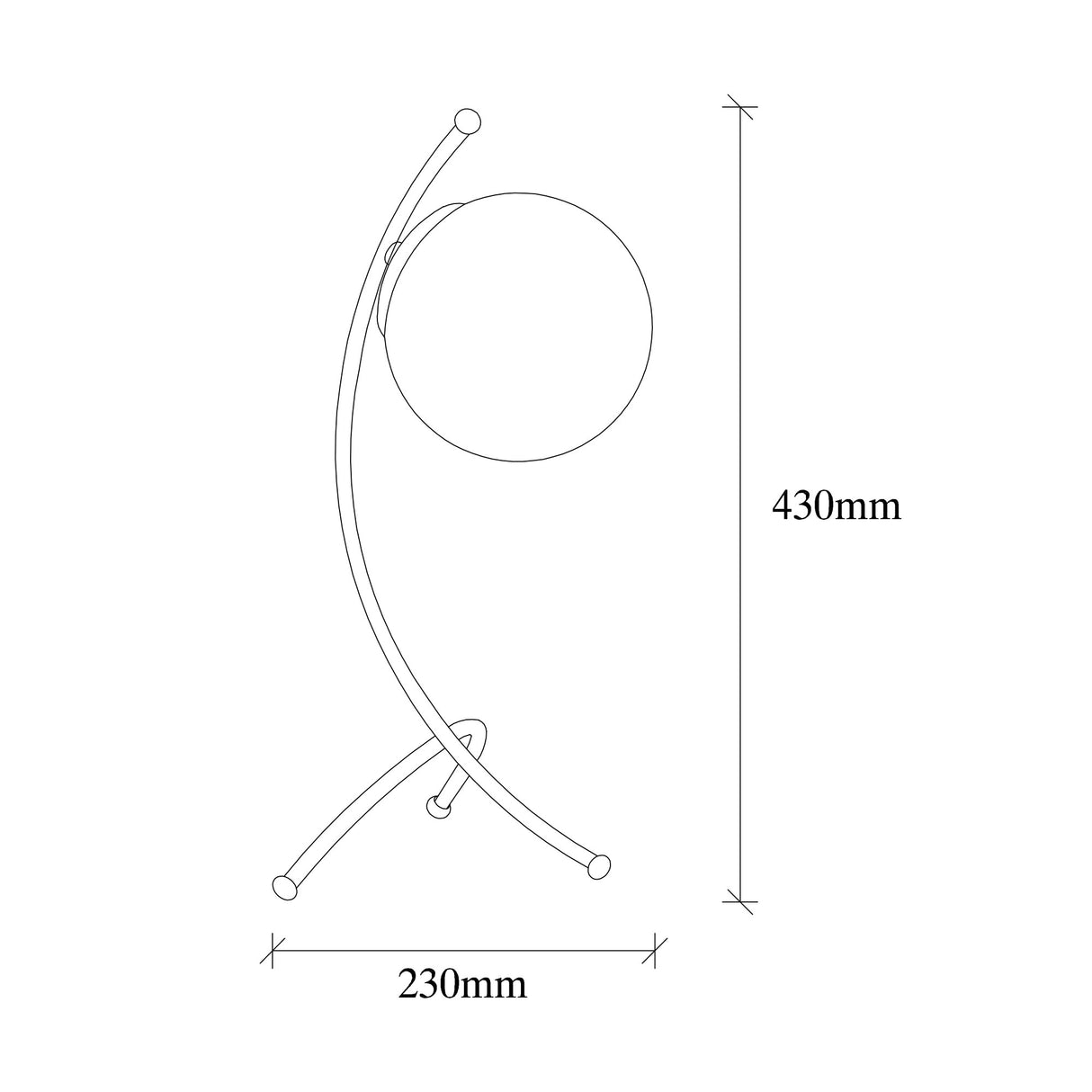 Bordlampe Sort Hvid Glas Nightstrike