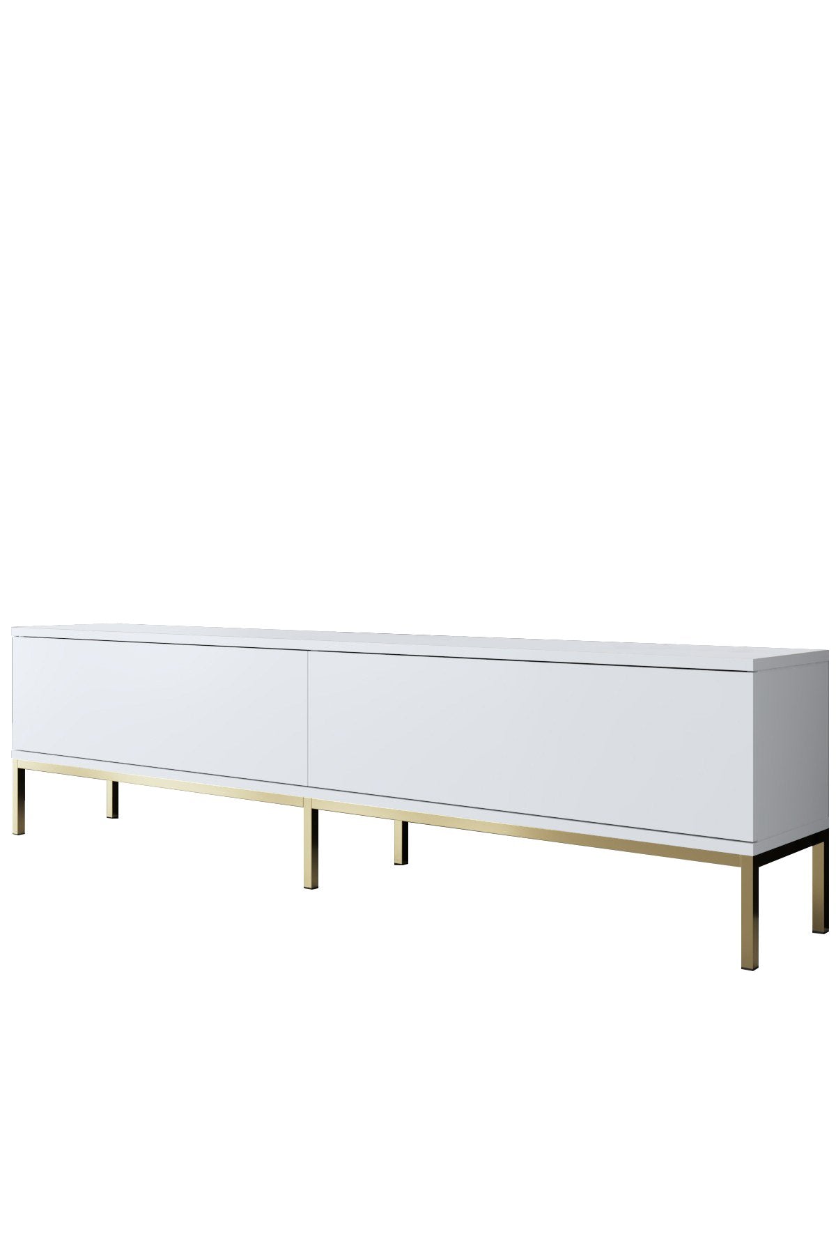 TV Meubels - TV Meubel Lord Wit Goud Melamine 180x47x30 cm - Dimehouse