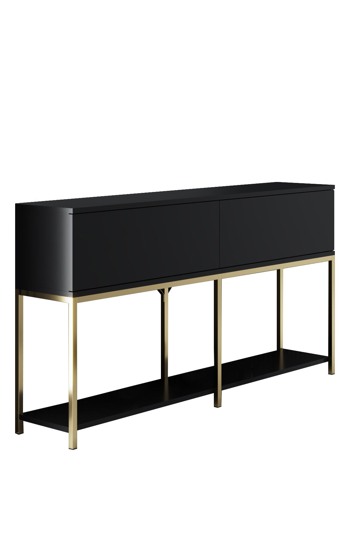Moderne skænk Black Lord 150x30x80 - Guldramme - To rum