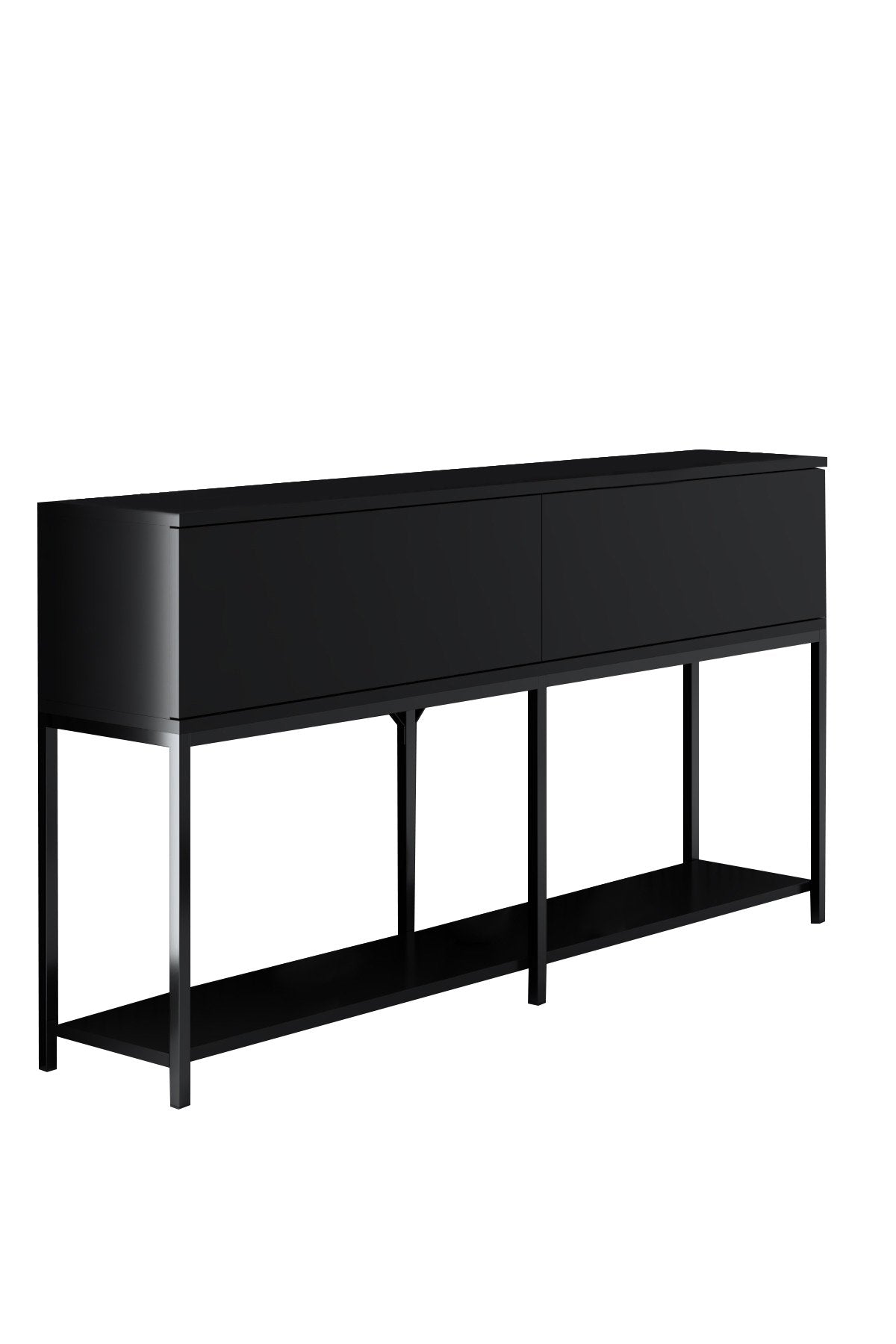 Dressoirs - Modern Dressoir Zwart Lord 150x30x80 - Twee Vakken - Dimehouse