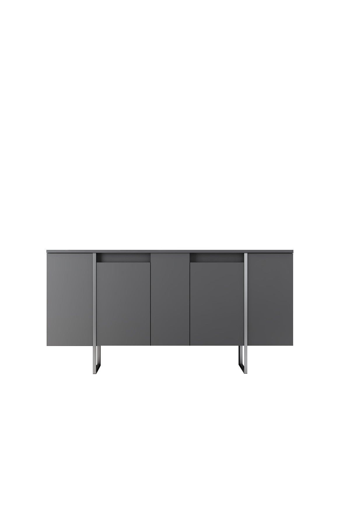 Meubelsets - Meubelset Antraciet Luxe - Salontafel + TV Meubel + Dressoir - Zilver Frame - Dimehouse