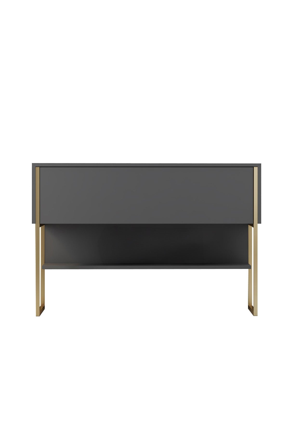Dressoirs - Modern Dressoir Antraciet Luxe 120x80x30 - Gouden Frame - Eén Vak - Dimehouse