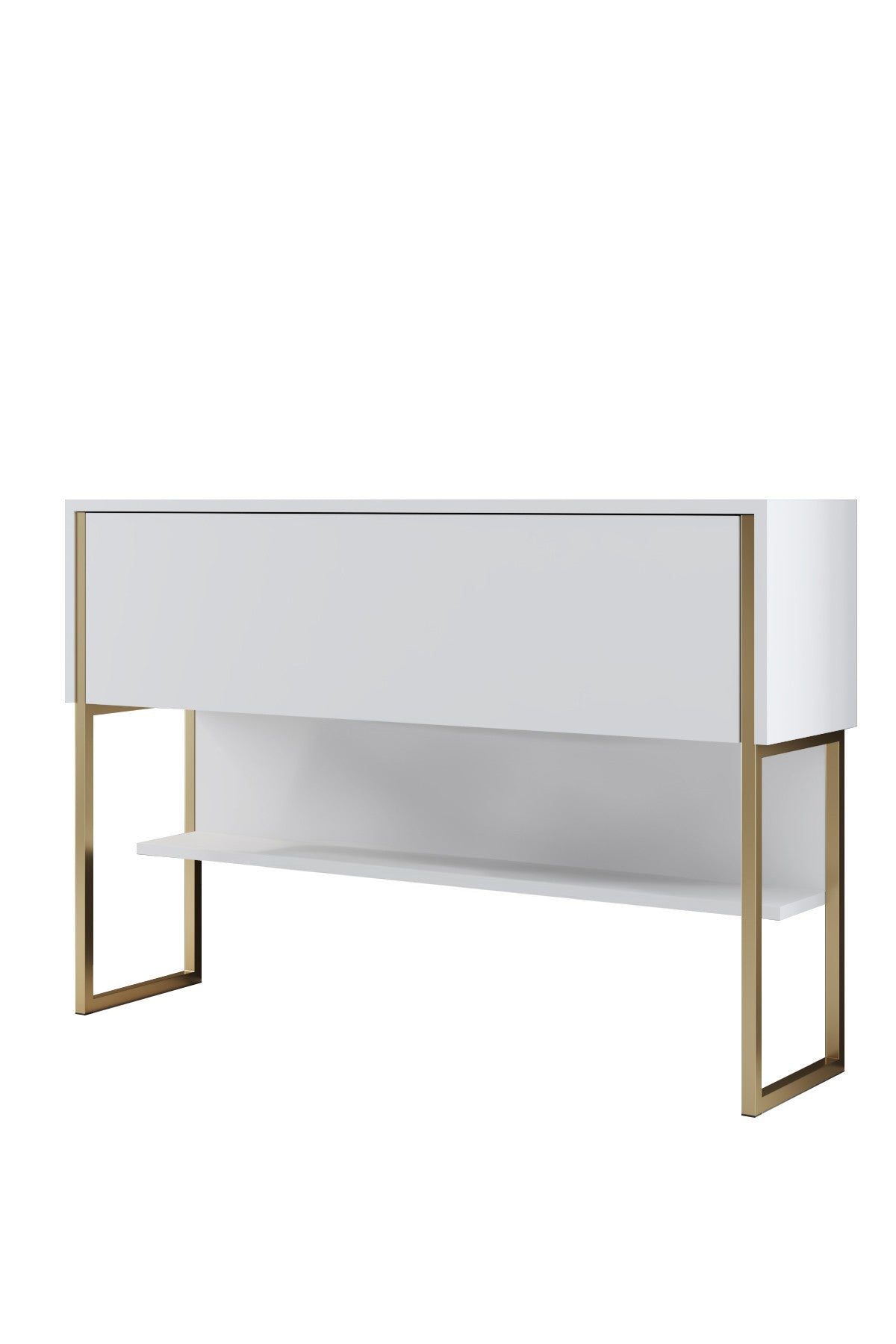 Moderne skænk Hvid Luksus 120x80x30 - Guldramme - Et rum