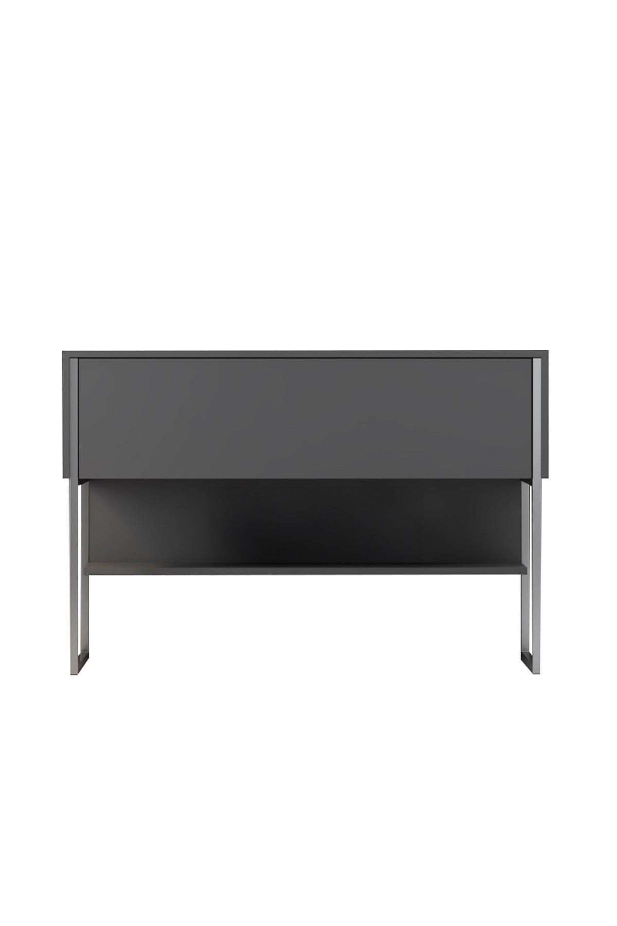 Dressoirs - Modern Dressoir Antraciet Luxe 120x80x30 - Zilver Frame - Eén Vak - Dimehouse
