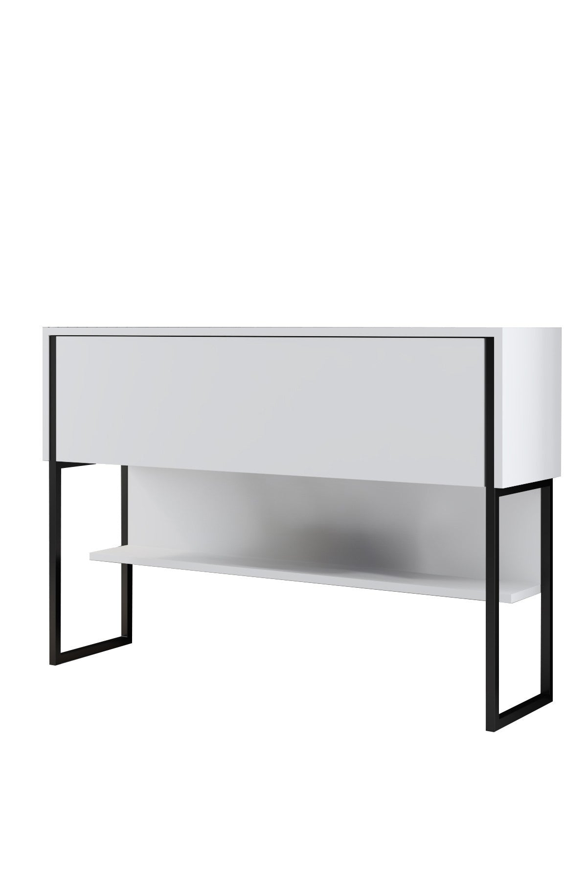 Moderne skænk Hvid Luksus 120x80x30 - Sort Stel - Et rum