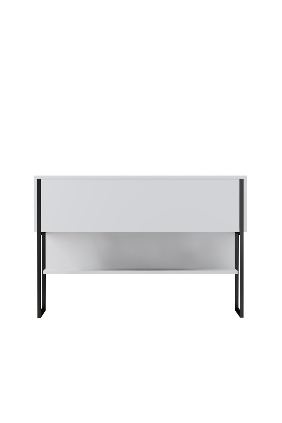 Moderne skænk Hvid Luksus 120x80x30 - Sort Stel - Et rum