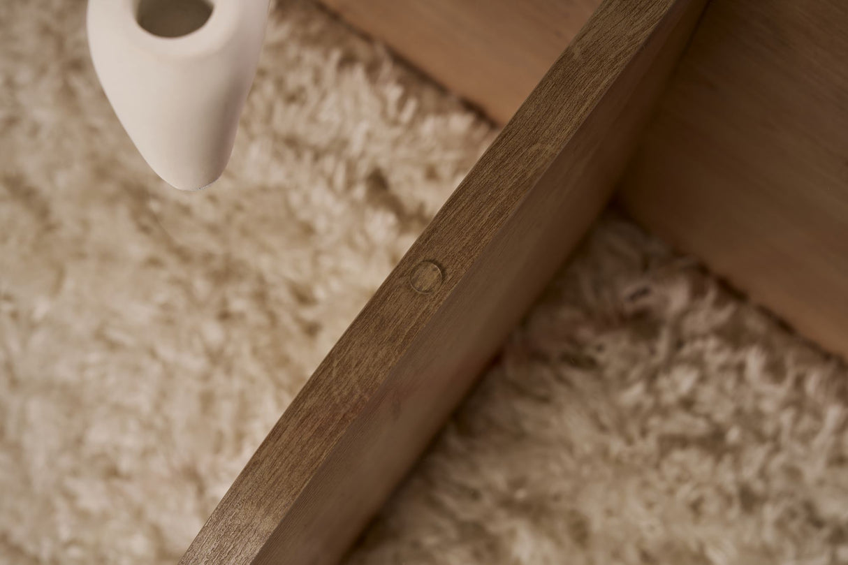 Salontabel Aris Rund 75 cm Tåget Glas - Melamin Eg