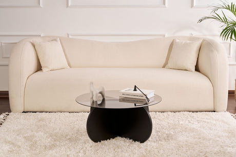Salontabel Aris Rund 75 cm Tinted Glas - Sort Base
