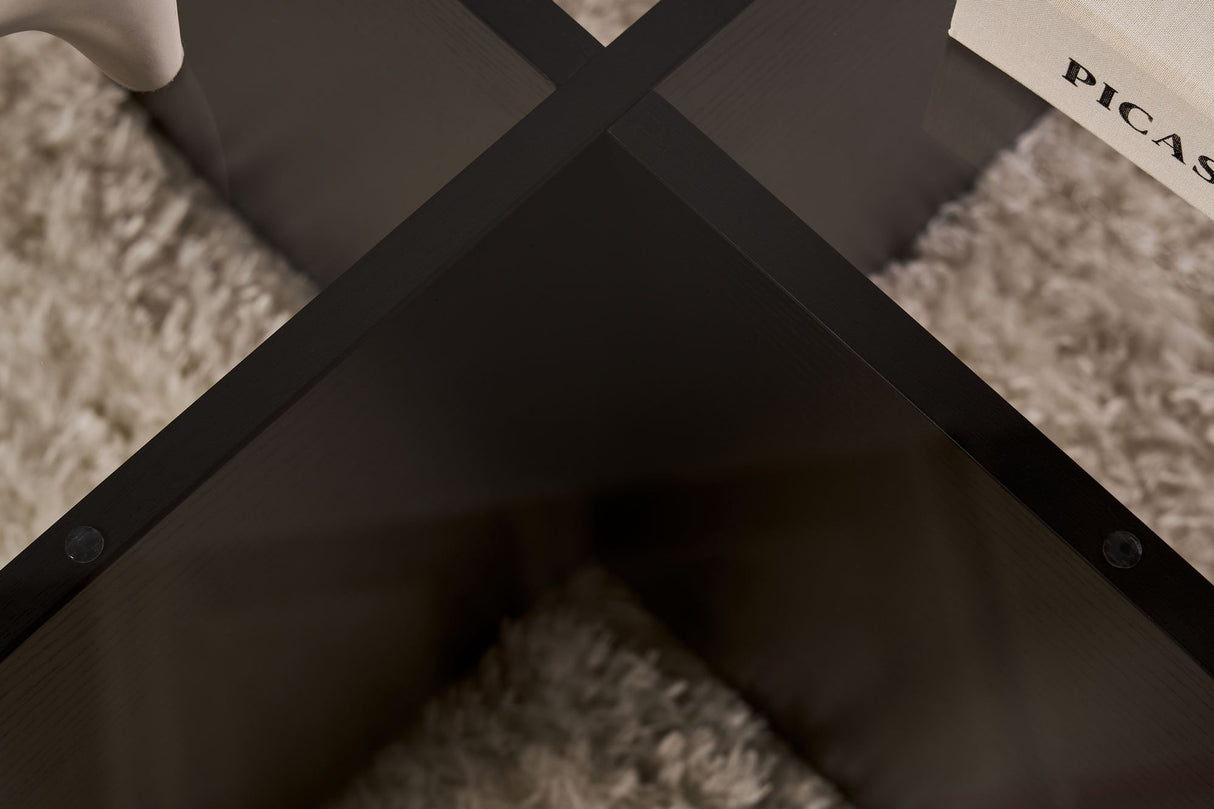 Salontabel Aris Rund 75 cm Tinted Glas - Sort Base