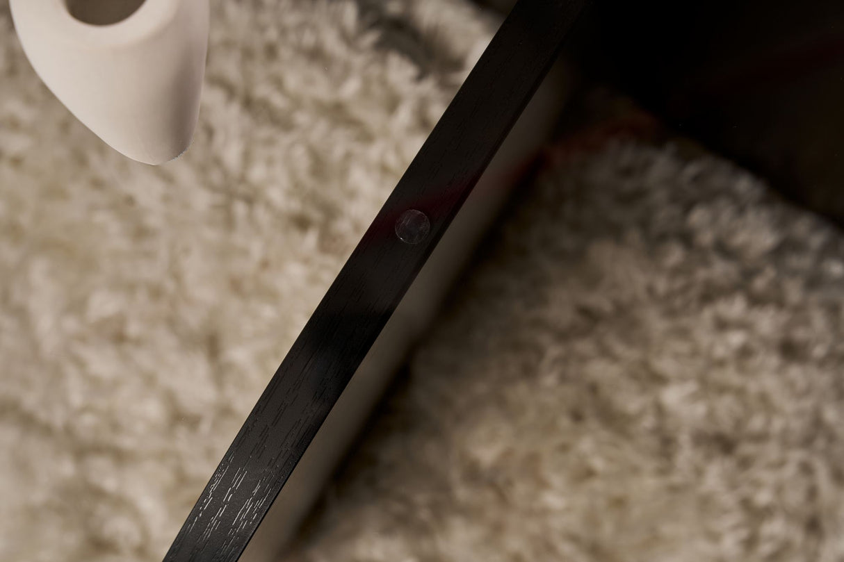 Salontabel Aris Rund 75 cm Glas - Sort Understel