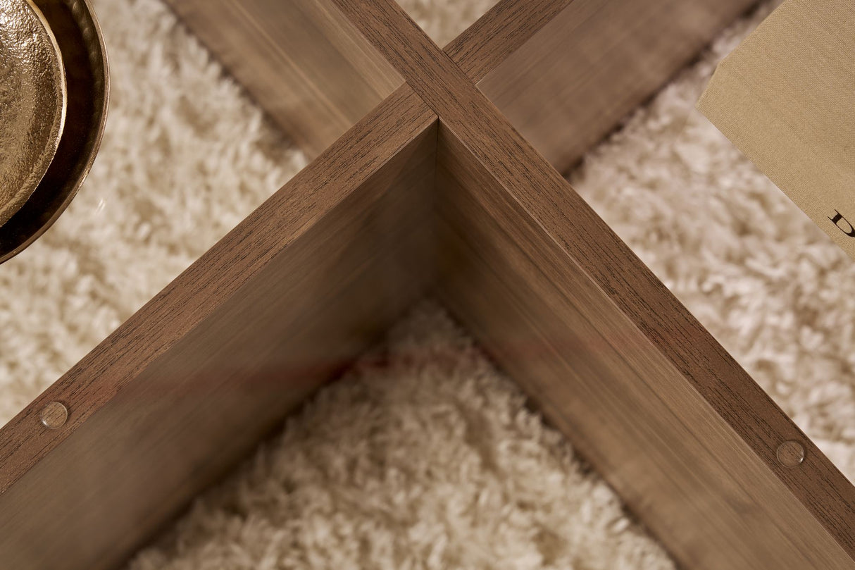 Rund Sofabord Glas Aris - Valnød Melamin Understel