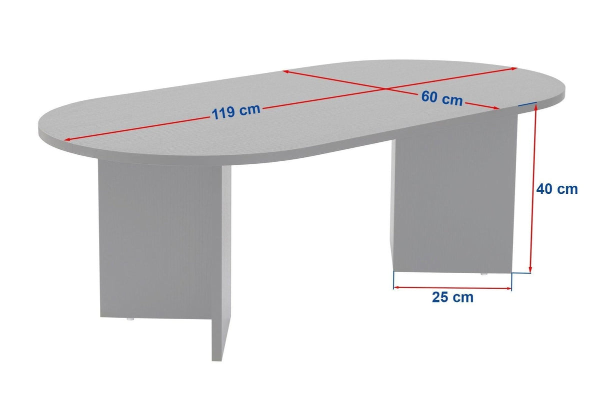 Sofabord eg melamin bueform Koda 119x60 cm